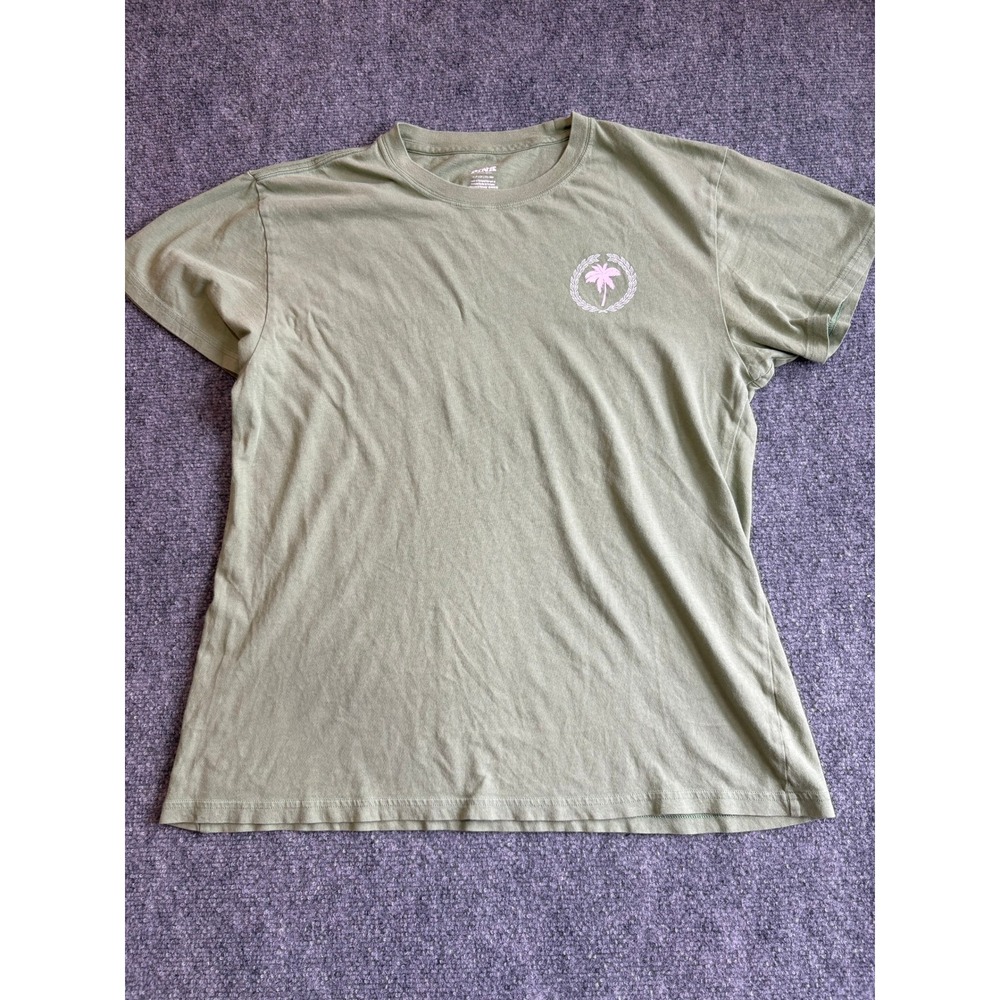 Victoria's Secret PINK Olive Green Palm Tree Graphic T-Shirt Small
